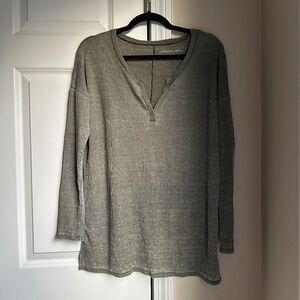 American Eagle Thin Knit Waffle Long Sleeve Top Green Size M